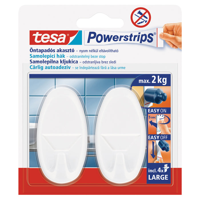 PS OVAL HANGERS 2 HANGERS WITH 4 MINI TESA STICKERS