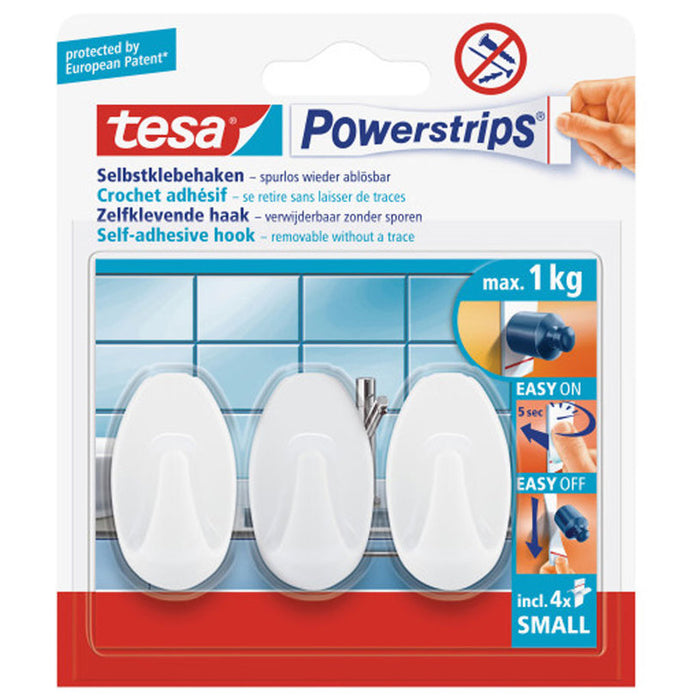 PS OVAL MINI HANGERS 3 HANGERS WITH 4 MINI TESA STICKERS