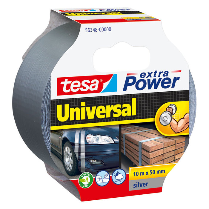 REINFORCED HOBBY TAPE 10M/50MM SILVER DUCT TAPE TESA