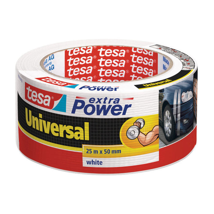 REINFORCED HOBBY TAPE 25M/50MM WHITE DUCT TAPE TESA
