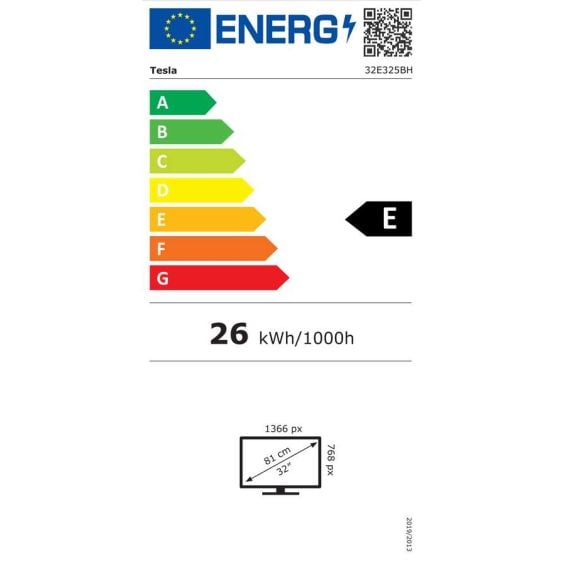 TV TESLA Series 3 32E325BH, 32"(80 cm), LED, HD, IPS, Black