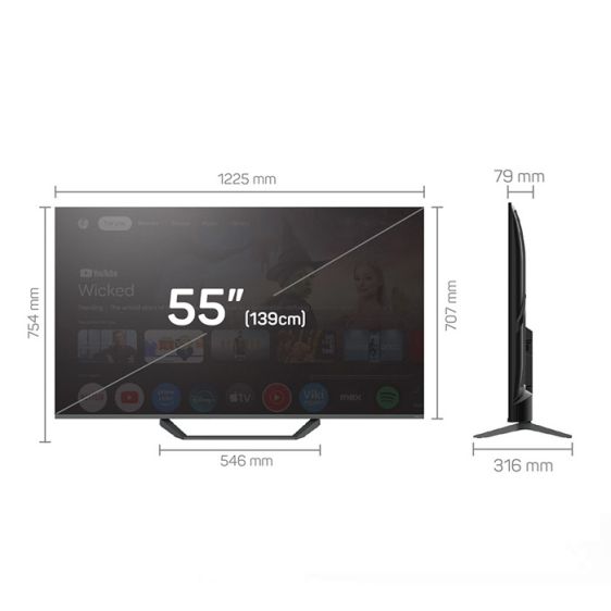 TV TESLA Q55E655GUS, 55" (139 cm), 4K Ultra HD, Google TV