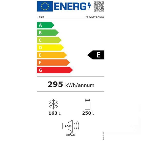 Refrigerator with freezer TESLA Side-by-side RF4200FSNSGE, 436 l, Total NoFrost, 193 cm
