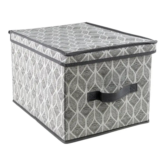 TEXTILE BOX WITH LID MAXHOME 40X30X25 CM TILES - Кутии<<<Декорации<<<Мебели и интериор<<<Praktiker