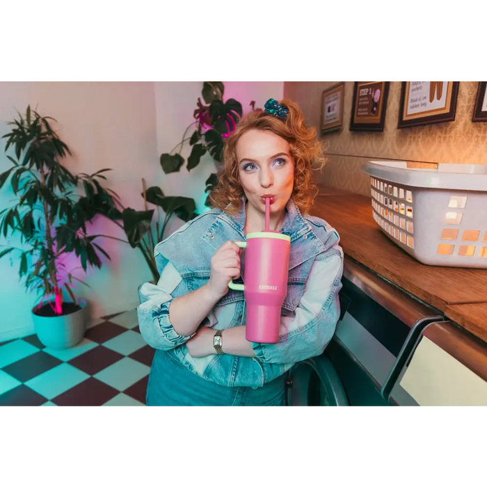 Thermal mug with telescopic straw Kambukka Rio Tumbler 950ml Bubblegum Mint - Flasks & thermal mugsAGD-TKT<<<Home