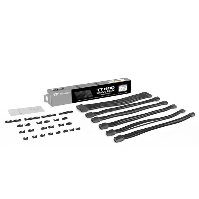 Thermaltake Mod Sleeved Cable Black 300mm - Аксесоари<<<THERMALTAKE компоненти за компютри<<<THERMALTAKE<<<PolyComp