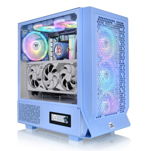 Case Thermaltake - Ceres 330 ARGB, 25th AE, mid tower, blue/transparent
