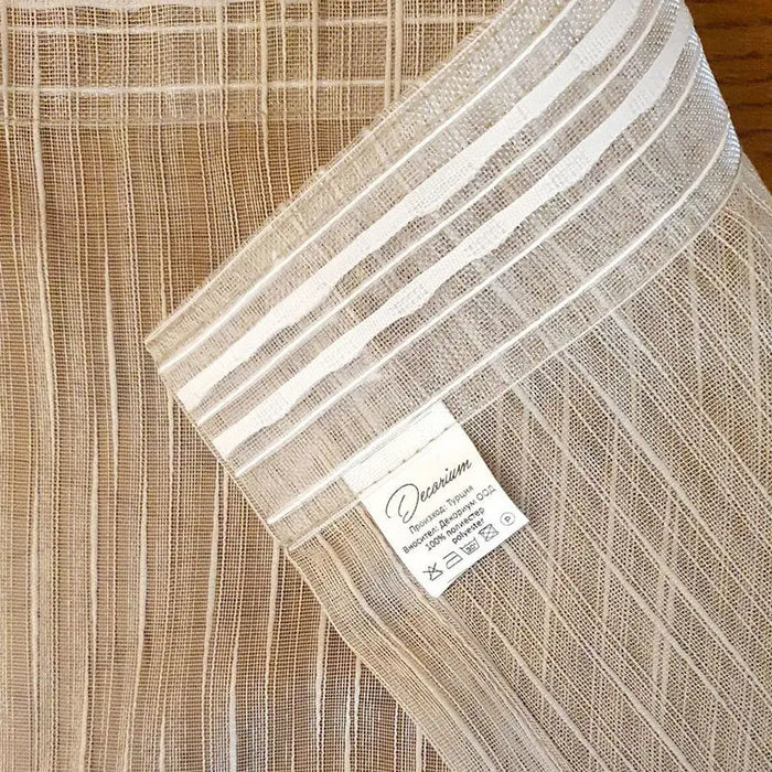 THIN CURTAIN 150X270 CM. BEIGE STRIPES - Пердета<<<Корнизи щори и пердета<<<Мебели и интериор<<<Praktiker