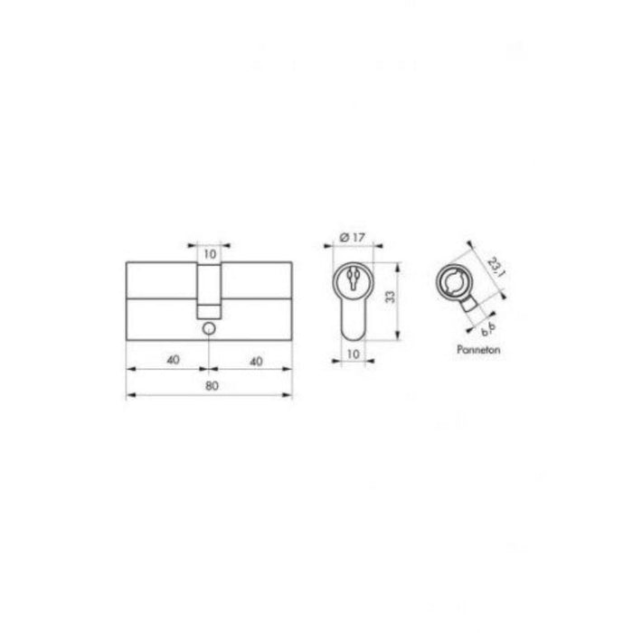 CARTRIDGE EURO PROFILE 40/40MM SERRUPRIX
