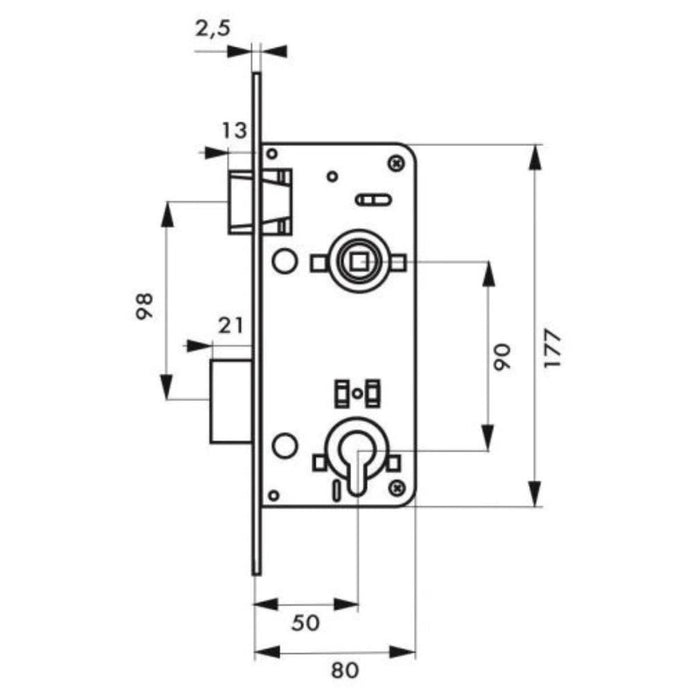 SECRET LOCK 50/90MM THIRARD DIN
