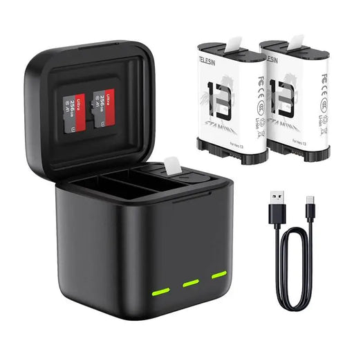 Three-channel battery charger for GoPro Hero 13 Black Telesin (S0-BCG-10-TGP) - For sports