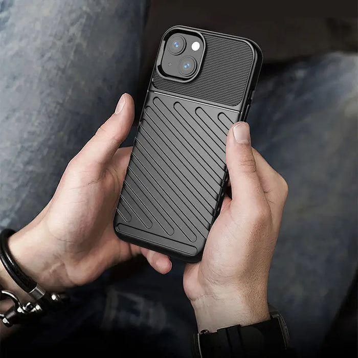 Thunder Case Flexible Tough Rugged Cover TPU Case for iPhone 13 mini black - Cell phone cases and covers<<<HurtelXML