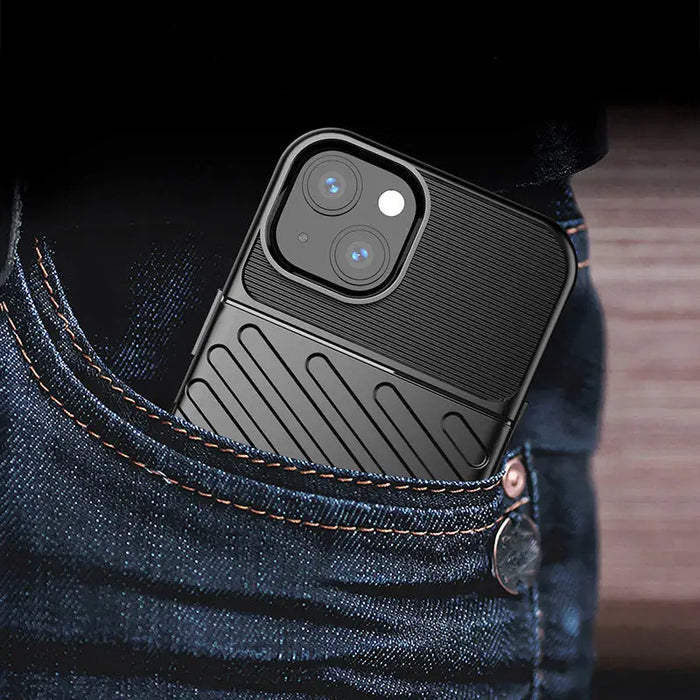 Thunder Case Flexible Tough Rugged Cover TPU Case for iPhone 13 mini black - Cell phone cases and covers<<<HurtelXML