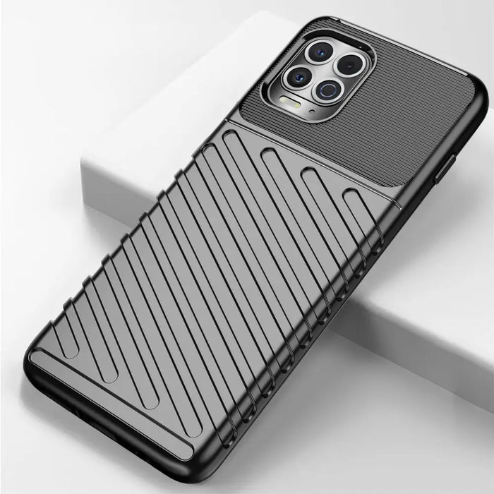 Thunder Case Flexible Tough Rugged Cover TPU Case for Motorola Moto G100 / Edge S black - Cell phone cases