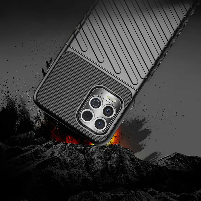 Thunder Case Flexible Tough Rugged Cover TPU Case for Motorola Moto G100 / Edge S black - Cell phone cases