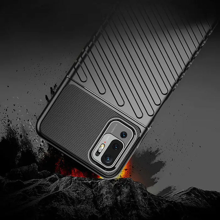 Thunder Case Flexible Tough Rugged Cover TPU Case for Xiaomi Redmi Note 10 5G / Poco M3 Pro black - Cell phone cases