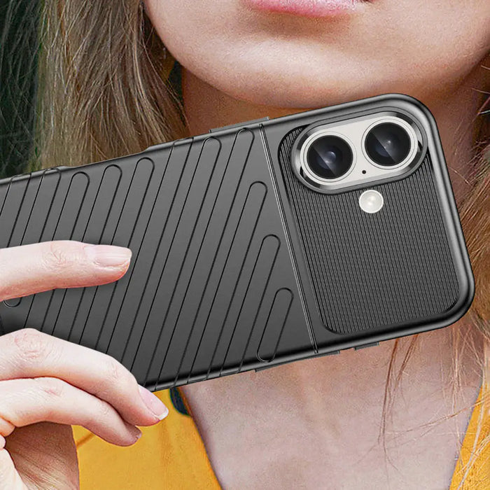 Thunder Case for iPhone 16 Plus Silicone Case - Black - Cell phone cases and covers<<<HurtelXML