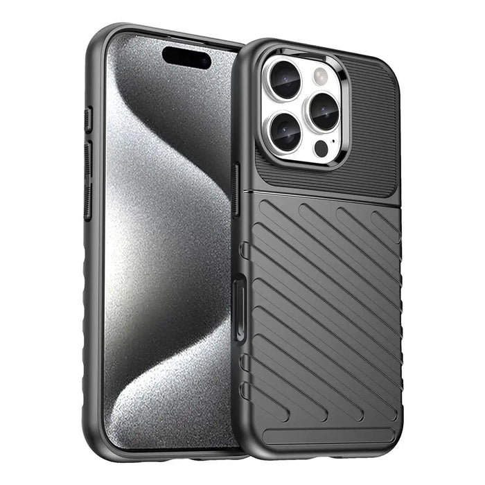 Thunder Case for iPhone 16 Pro Max Silicone Case - Black - Cell phone cases and covers<<<HurtelXML