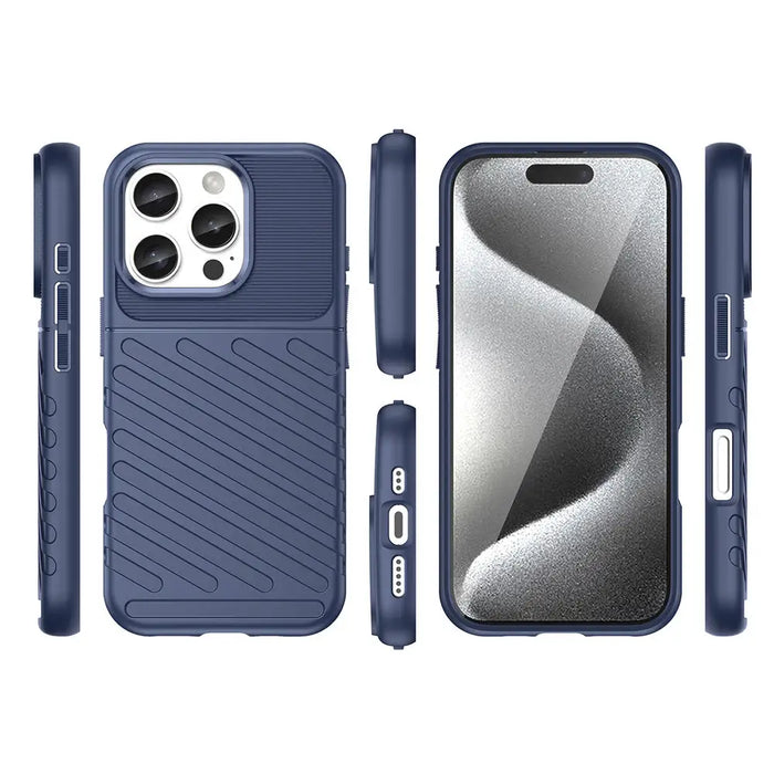 Thunder Case for iPhone 16 Pro Max Silicone Case - Blue - Cell phone cases and covers<<<HurtelXML