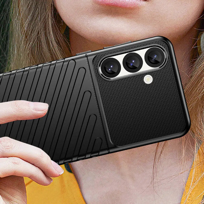 Thunder Case Samsung Galaxy S25 Silicone Armored Case Black - Cell phone cases and covers<<<HurtelXML