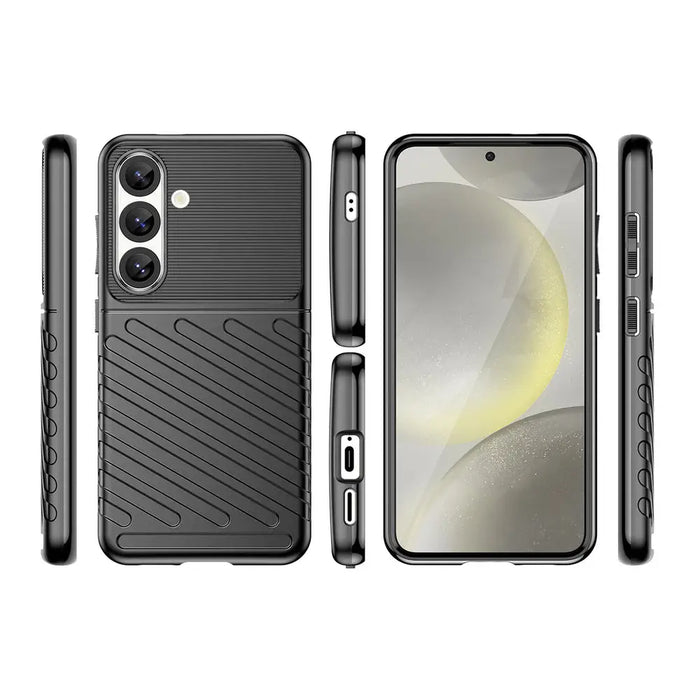 Thunder Case Samsung Galaxy S25 Silicone Armored Case Black - Cell phone cases and covers<<<HurtelXML