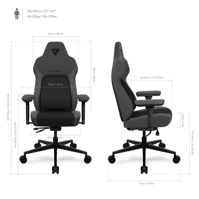 ThunderX3 CORE Smart Ergonomic Mesh Gaming Chair - Black