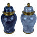 Tibor DKD Home Decor 22 x 22 x 42 cm 22 x 22 x 44 cm Porcelain Blue Golden Marble Modern (2 Units) - Декорация и