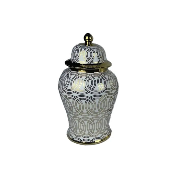 Tibor DKD Home Decor Porcelain Golden White Oriental (22 x 22 x 42 cm) - Декорация и Осветление<<<Дом