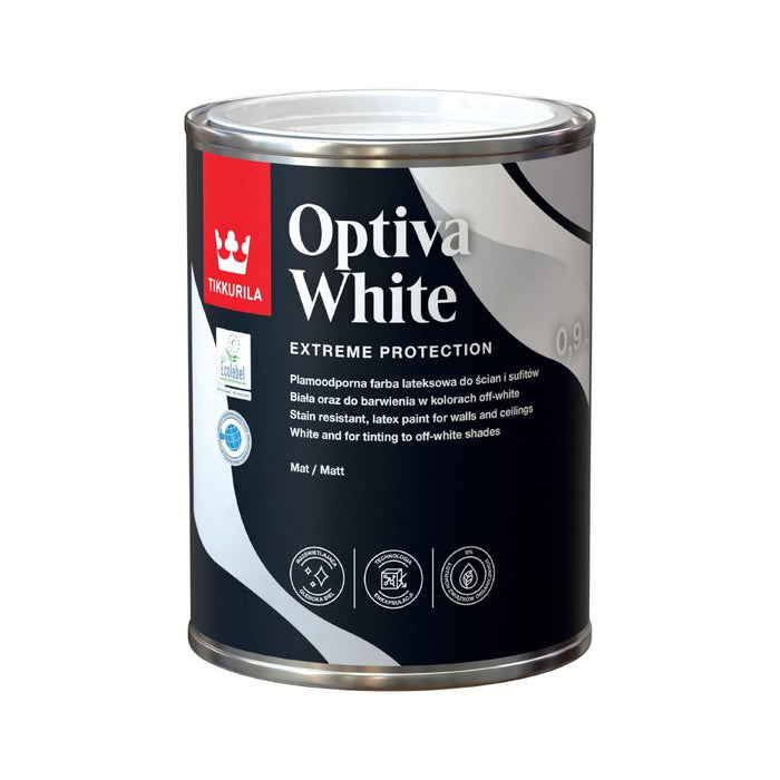 OPTIVA WHITE LATEX FULL MAT WHITE 0.9L