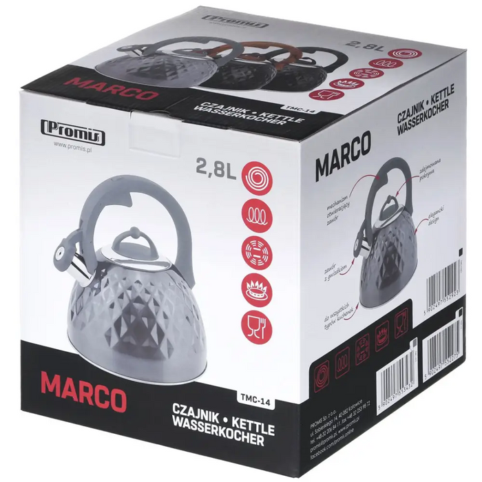 TMC14G PROMIS Kettle 2.8 l MARCO gray gloss - Non-electric kettlesAGD-CZN<<<Home Appliance - ProductsAGD<<<ActionPL
