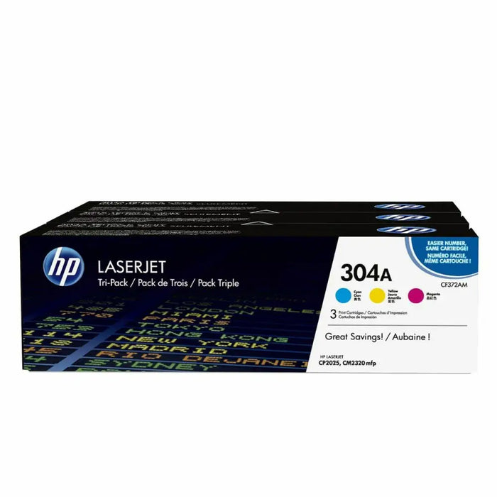 Toner HP Pack de ahorro de 3 cartuchos de tóner original LaserJet HP 304A cian/magenta/amarillo Tricolour - Електроника