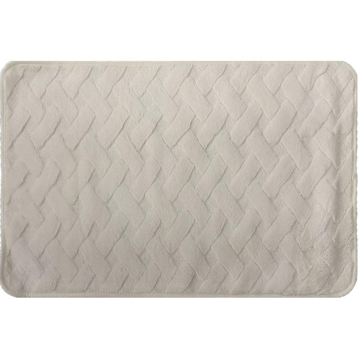 BATHROOM CARPET LINES CREAM 3D 45X70