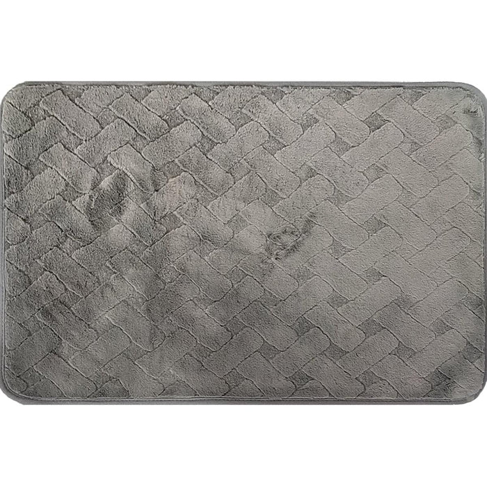 BATH MAT LINES GREY 3D 45X70