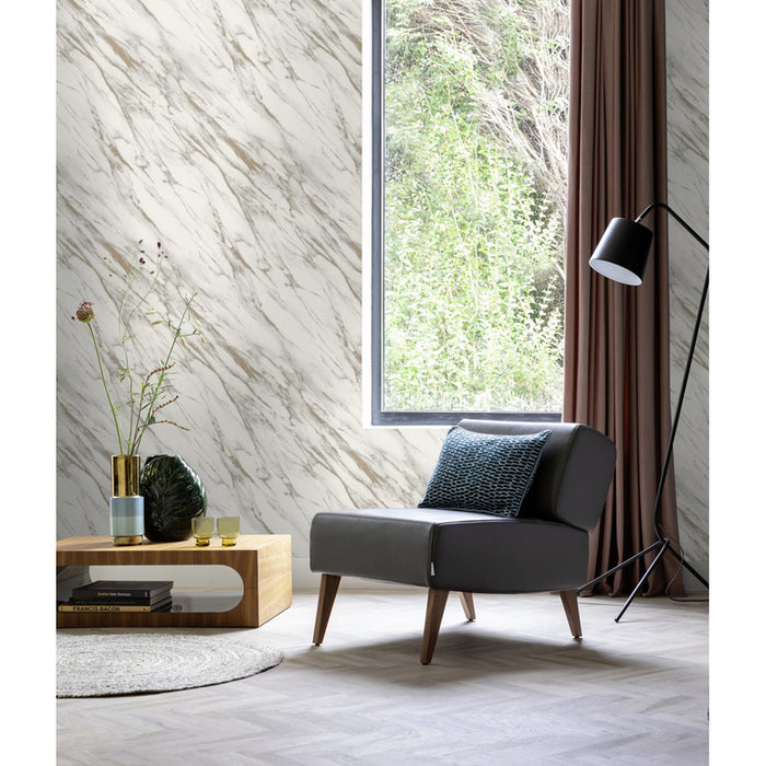 WALLPAPER DUPLEX TONI BAD GOLD-WHITE MARBLE