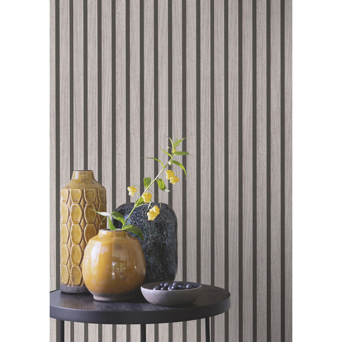 WALLPAPER DUPLEX TONI BAD STRIPE LIGHT GRAY VENEER