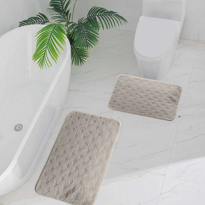 BATHROOM CARPET 3D LINES GRAY 40X60 TONI BAD