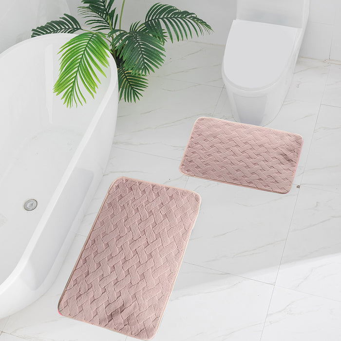 BATHROOM CARPET 3D LINES PINK 40X60 TONI BAD