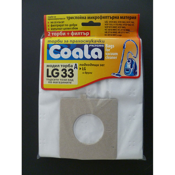 VACUUM CLEANER BAGS TONI BAG. FOR DUST. TONI LG33-A COA