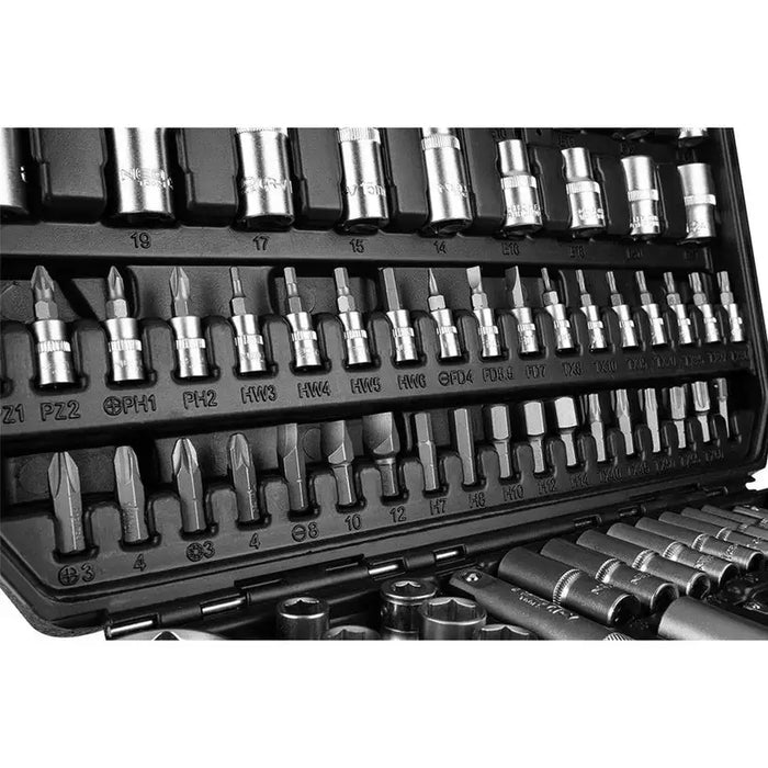 TOOL SET 110 PIECES 1/2’’ AND 1/4’’ NEO 10-211 - Комплекти вложки и тресчотки<<<Ръчни инструменти<<<Инструменти и