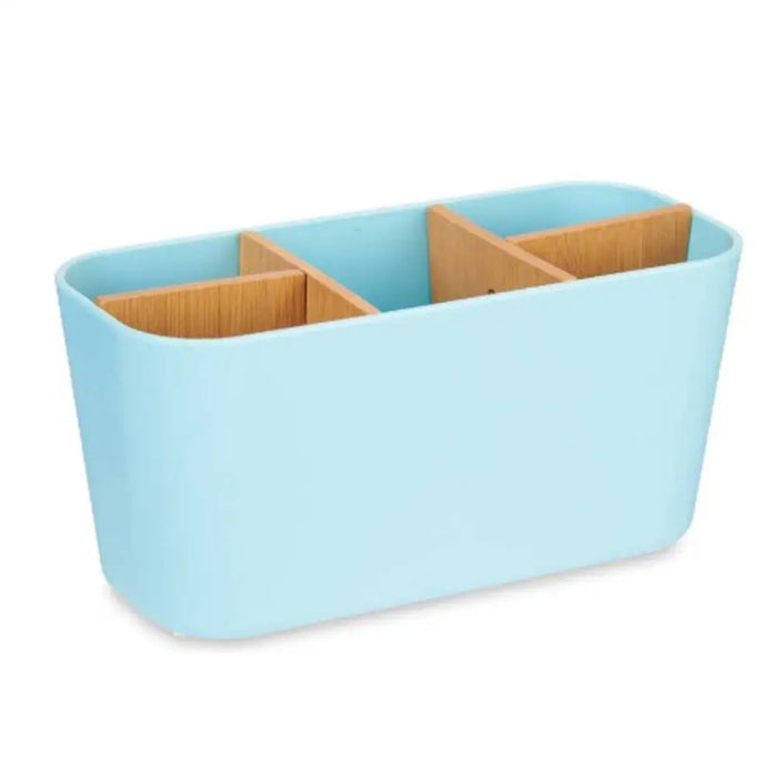 Toothbrush Holder Berilo Blue Bamboo polypropylene 21 x 10 x 9 cm (6 Units) - Баня<<<Дом Градина<<<BigBuy&&&Аксесоари и