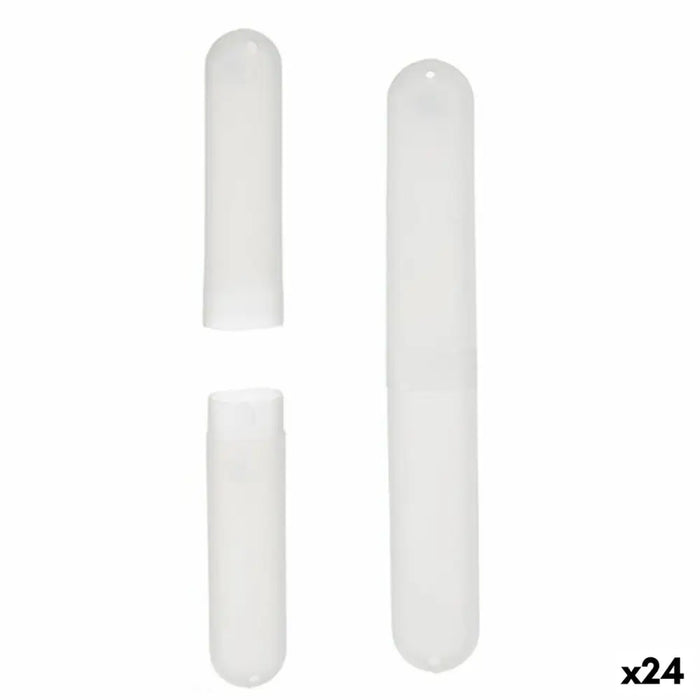 Toothbrush Holder Berilo Transparent polypropylene 20 x 2 x 3 cm (24 Units) - Баня<<<Дом Градина<<<BigBuy&&&Аксесоари и