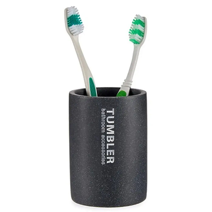 Toothbrush Holder Berilo Tumbler Grey Resin 7,5 x 10,2 x 7,5 cm (12 Units) - Баня<<<Дом Градина<<<BigBuy&&&Аксесоари и