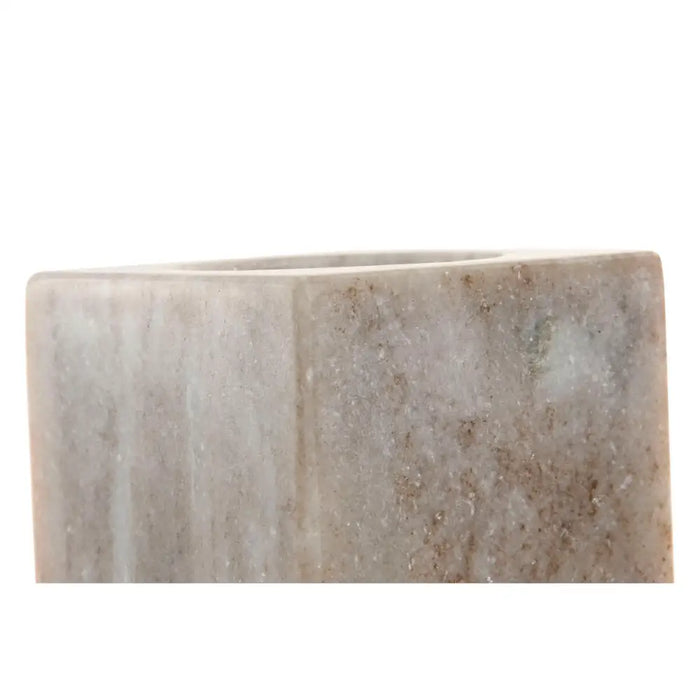 Toothbrush Holder Home ESPRIT White Brown Marble 7,5 x 7,5 x 10,5 cm - Баня<<<Дом Градина<<<BigBuy&&&Аксесоари и