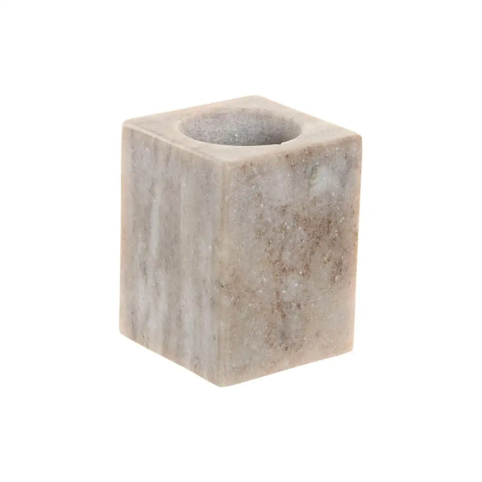 Toothbrush Holder Home ESPRIT White Brown Marble 7,5 x 7,5 x 10,5 cm - Баня<<<Дом Градина<<<BigBuy&&&Аксесоари и
