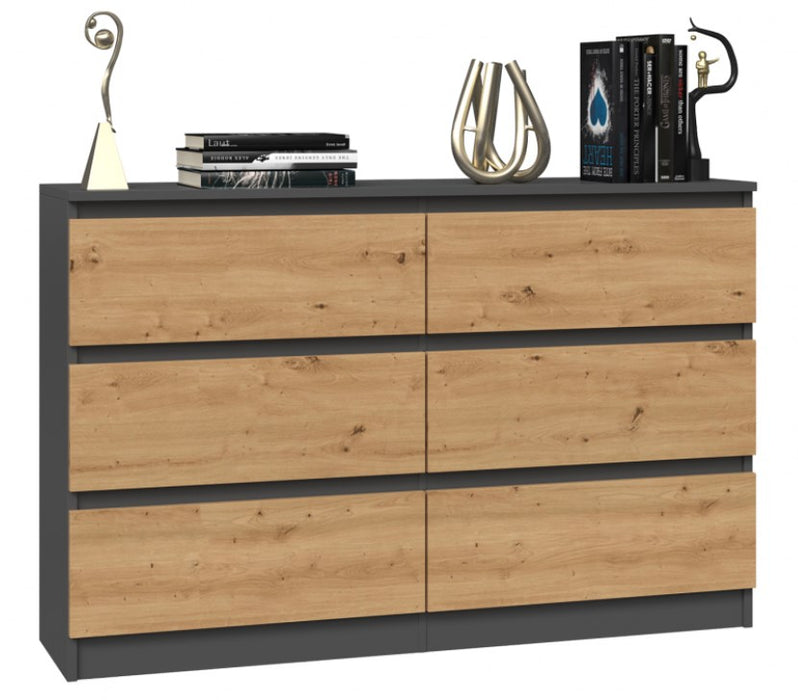 Topeshop M6 120 ANTRACYT/ART chest of drawers