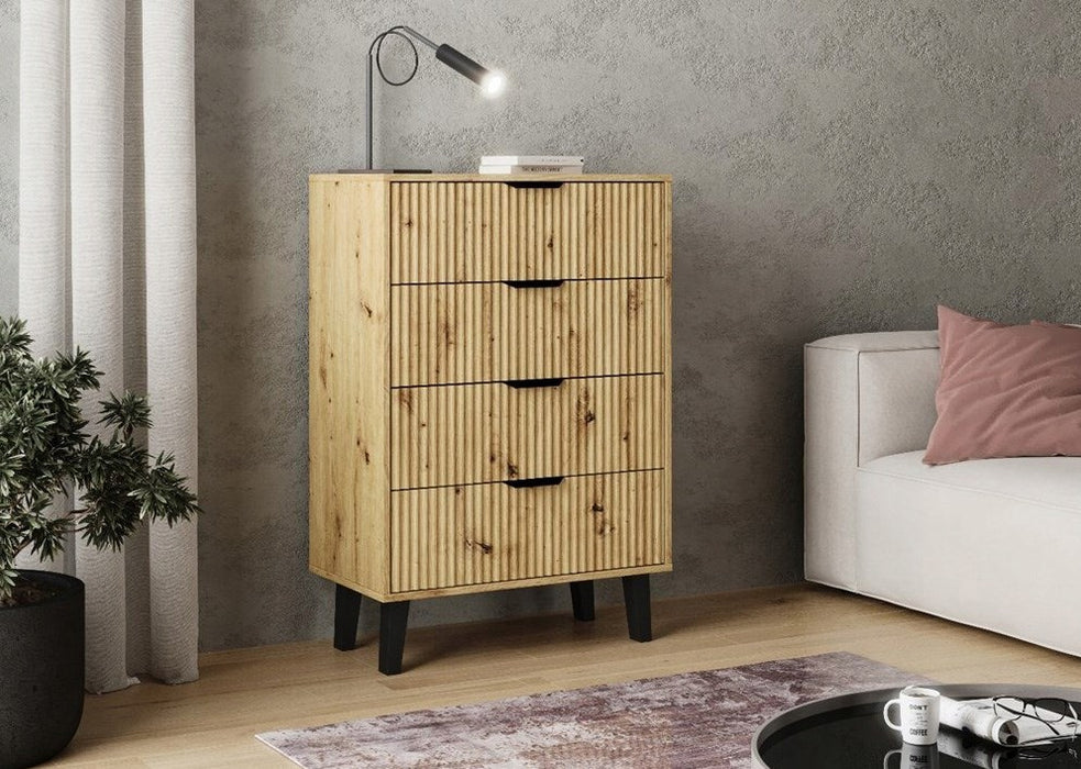 SCANDI 4S SLIM OAK ARTISAN CHEST OF DRAWERS