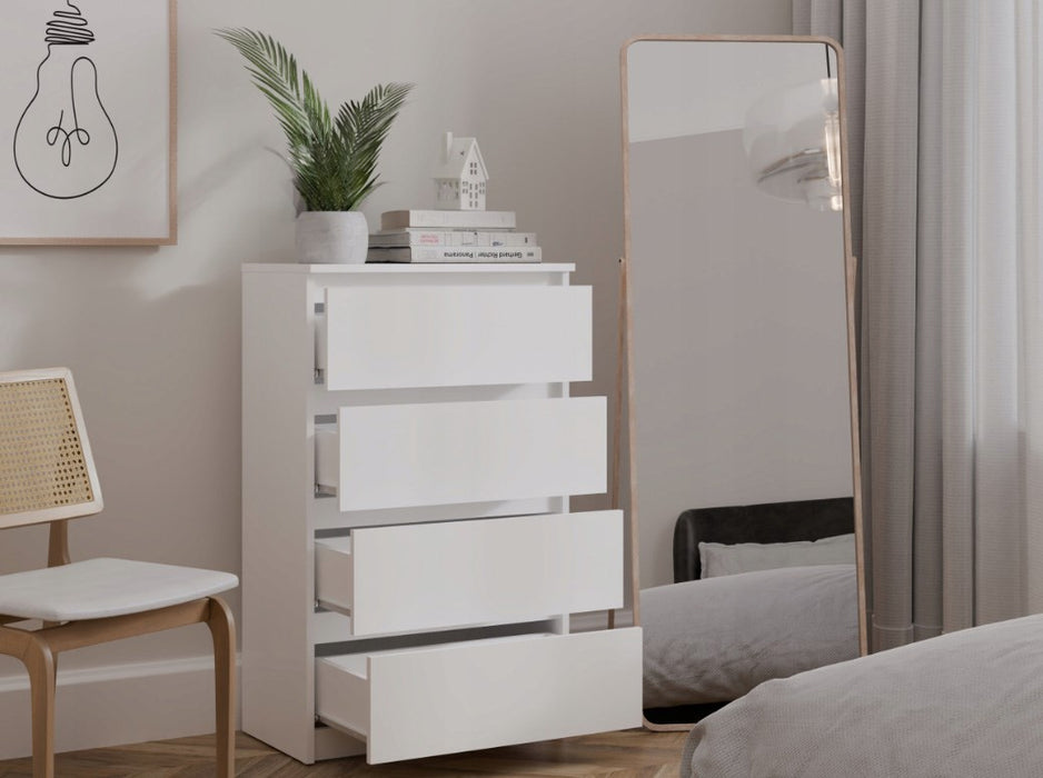 M4/60 MALWA CHEST OF DRAWERS 4 DRAWERS WHITE