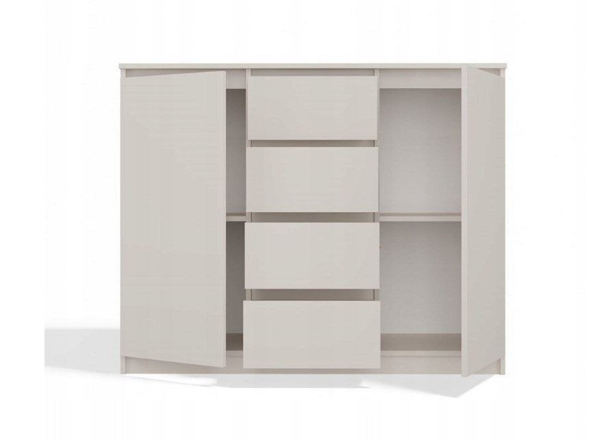 CHEST OF DRAWERS WITH 2 DOORS AND 4 DRAWERS, CASHMERE COLOUR
