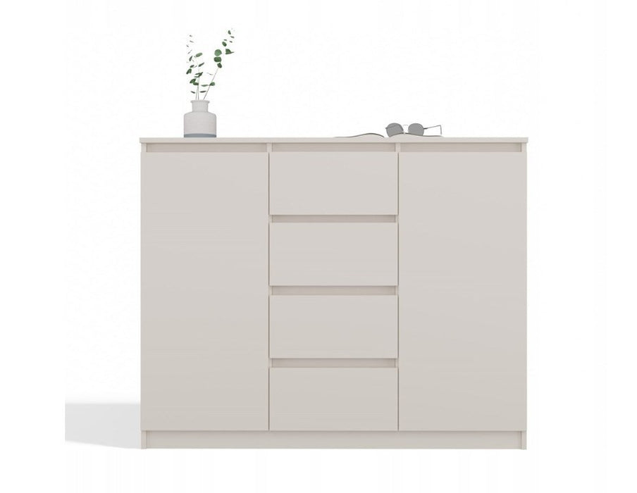 CHEST OF DRAWERS WITH 2 DOORS AND 4 DRAWERS, CASHMERE COLOUR