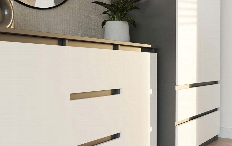 CHEST OF DRAWERS 2 DOORS 3 DRAWERS ANTHRACITE/WHITE